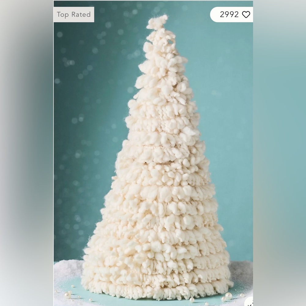 Anthropologie Cream Holiday Tree Decor